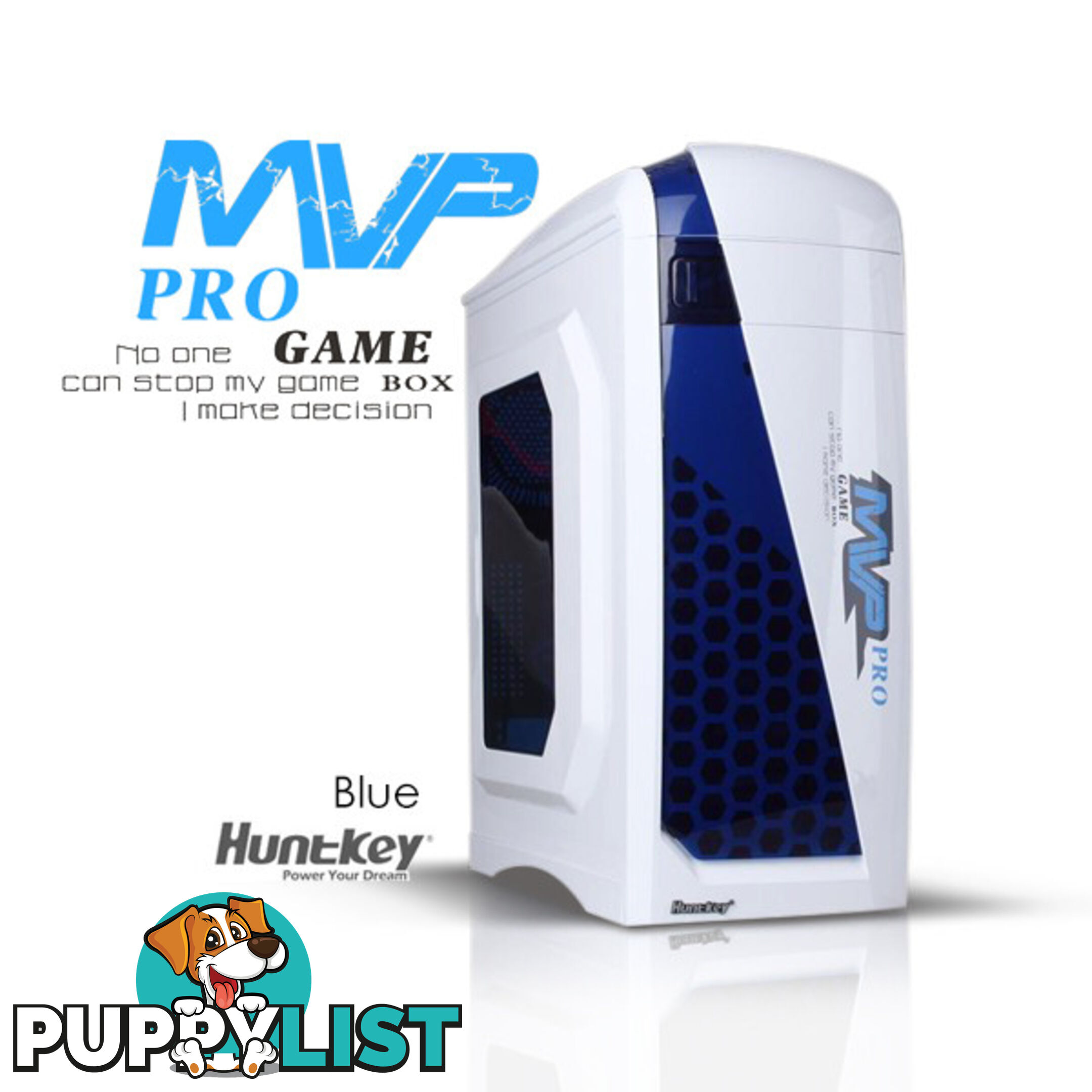 Huntkey MVP Pro  Gaming computer chassis - Blue (No PSU Included)