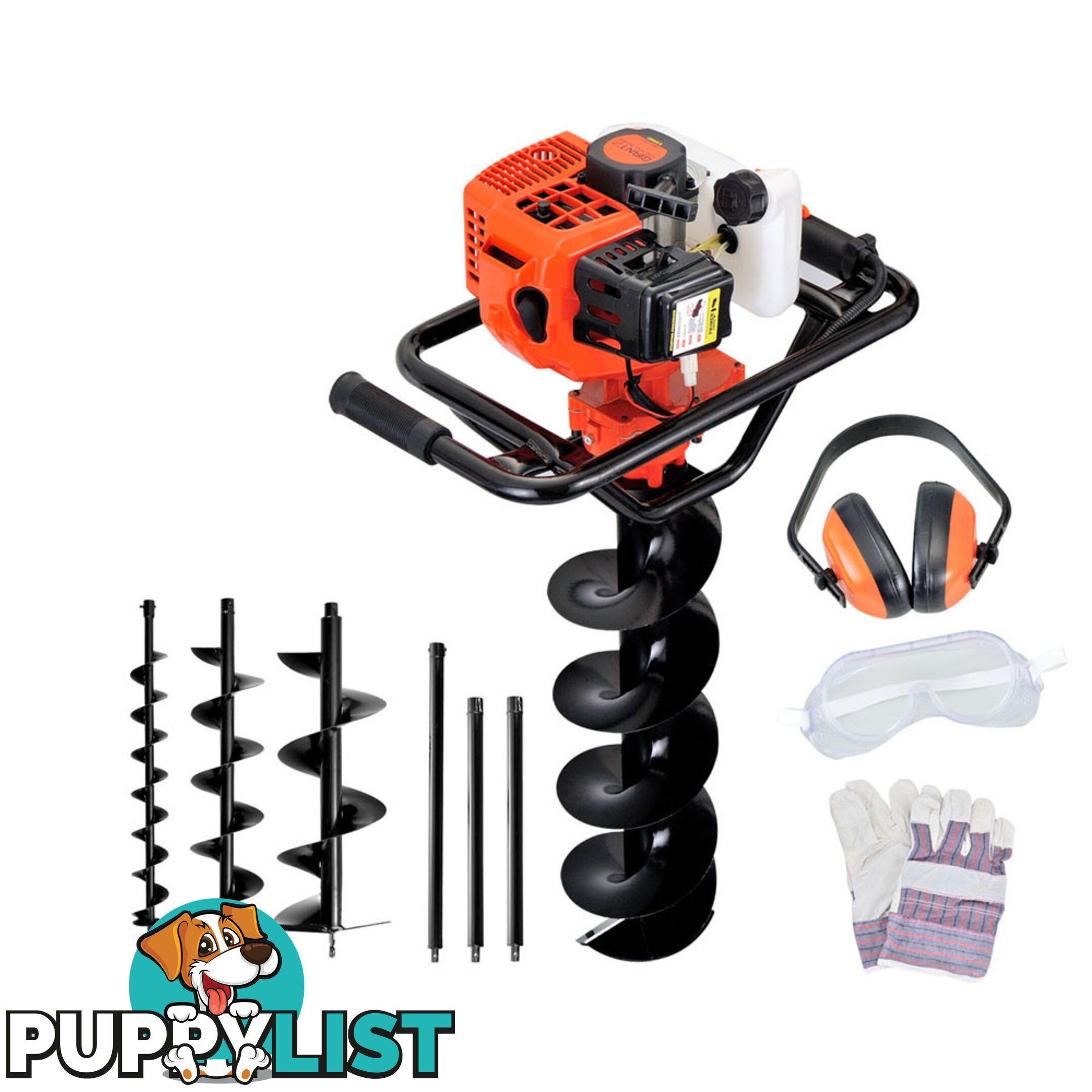 88cc Petrol Post Hole Digger Earth Auger Drill Kit Set