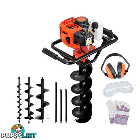 88cc Petrol Post Hole Digger Earth Auger Drill Kit Set