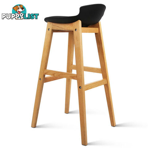 Set of 2 High Seat Back Barstools Black