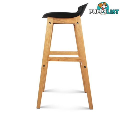 Set of 2 High Seat Back Barstools Black