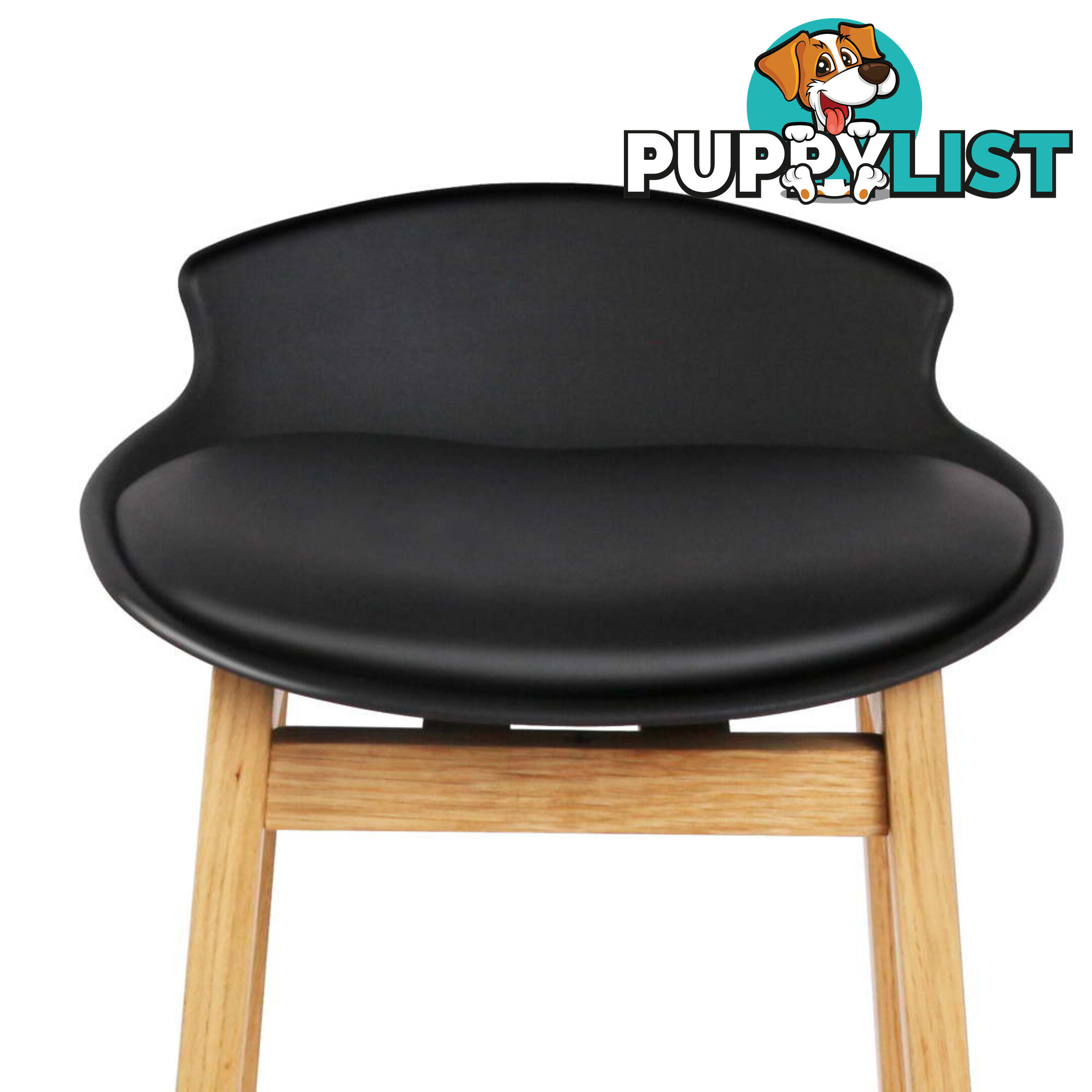 Set of 2 High Seat Back Barstools Black