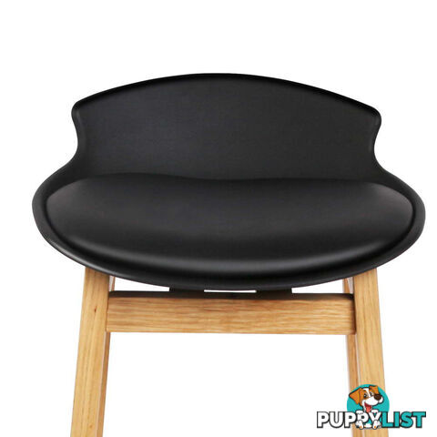 Set of 2 High Seat Back Barstools Black