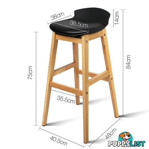 Set of 2 High Seat Back Barstools Black