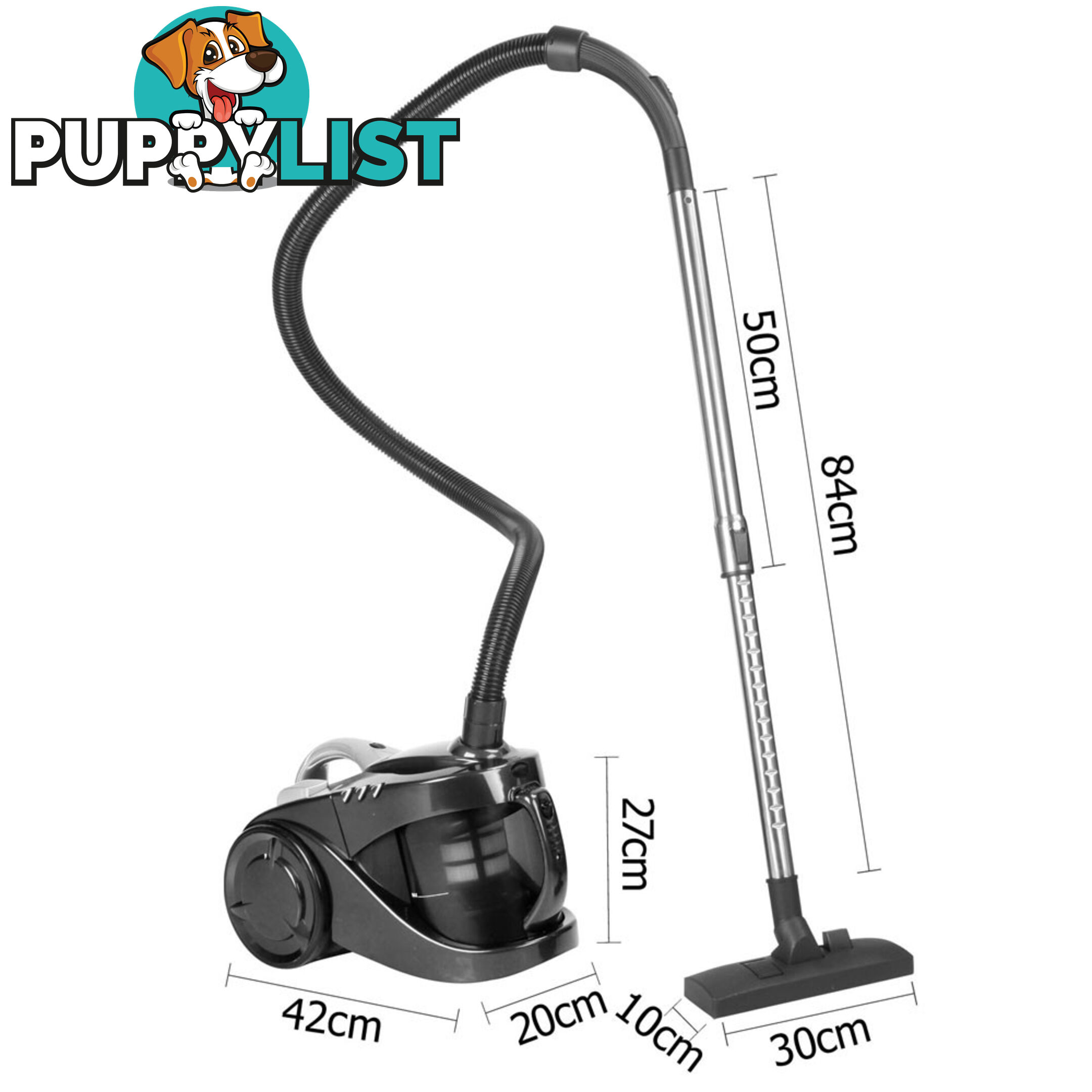 Bagless Cyclone Cyclonic Vacuum Cleaner HEPA Black