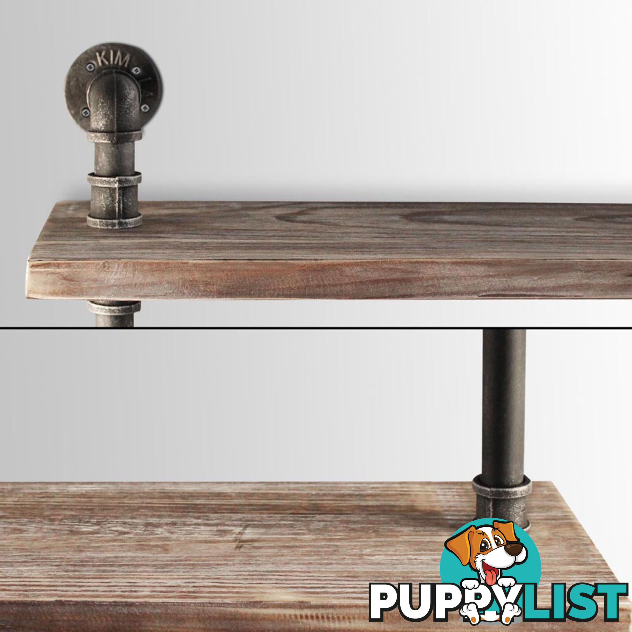 Rustic Industrial DIY Floating Pipe Shelf