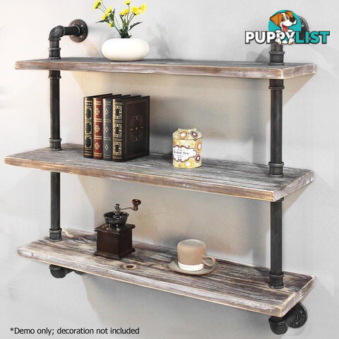 Rustic Industrial DIY Floating Pipe Shelf