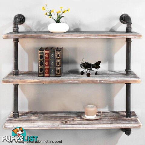 Rustic Industrial DIY Floating Pipe Shelf