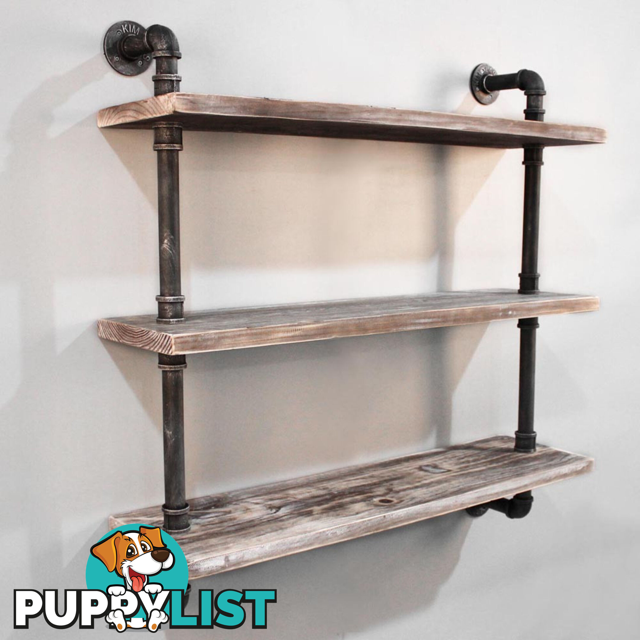 Rustic Industrial DIY Floating Pipe Shelf