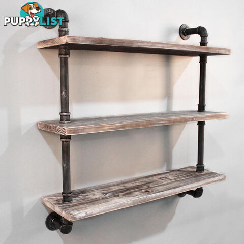 Rustic Industrial DIY Floating Pipe Shelf