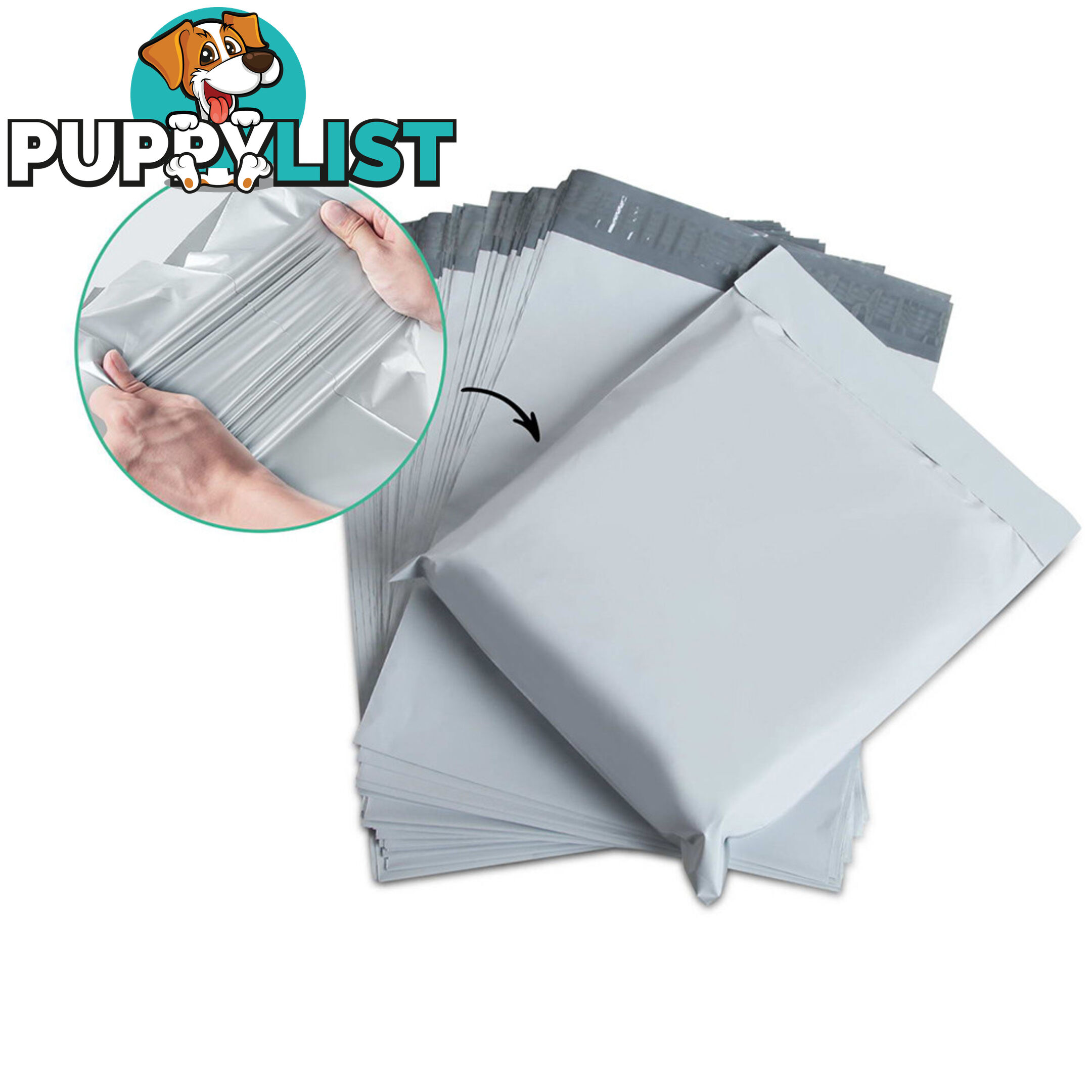 Set of 100 Poly Mailer Bags - 350 x 480mm