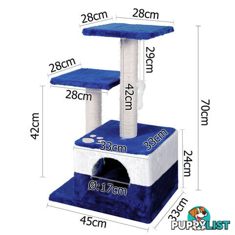 Cat Scratching Poles Post Furniture Tree House Blue