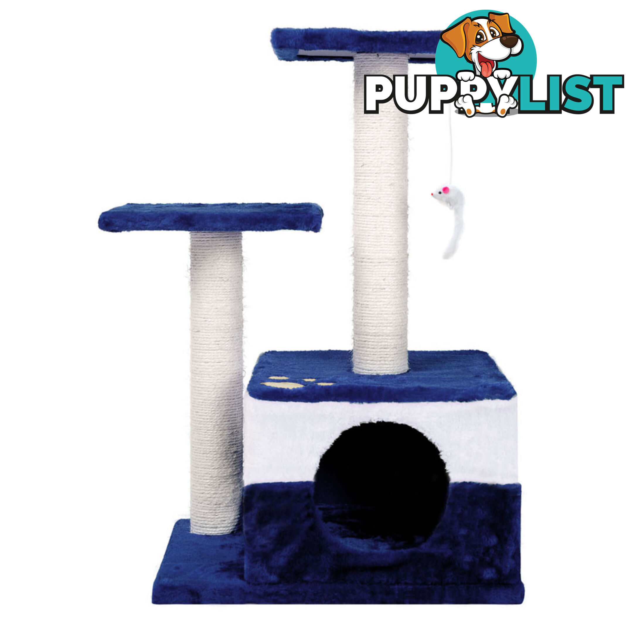 Cat Scratching Poles Post Furniture Tree House Blue