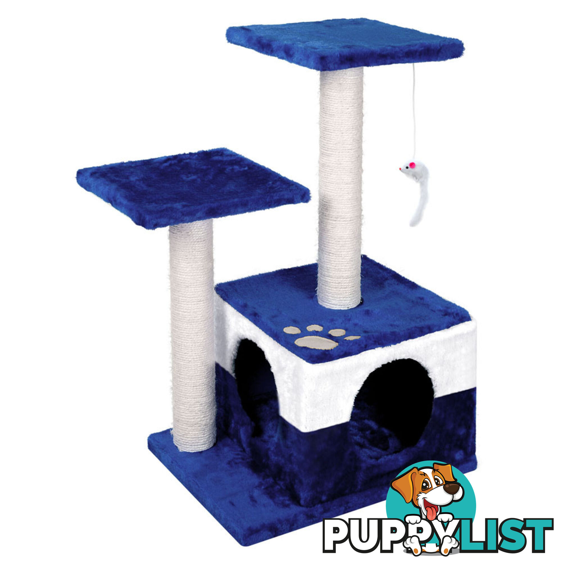 Cat Scratching Poles Post Furniture Tree House Blue