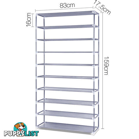 10 Tiers Stackable Shoe Storage Rack  159cm