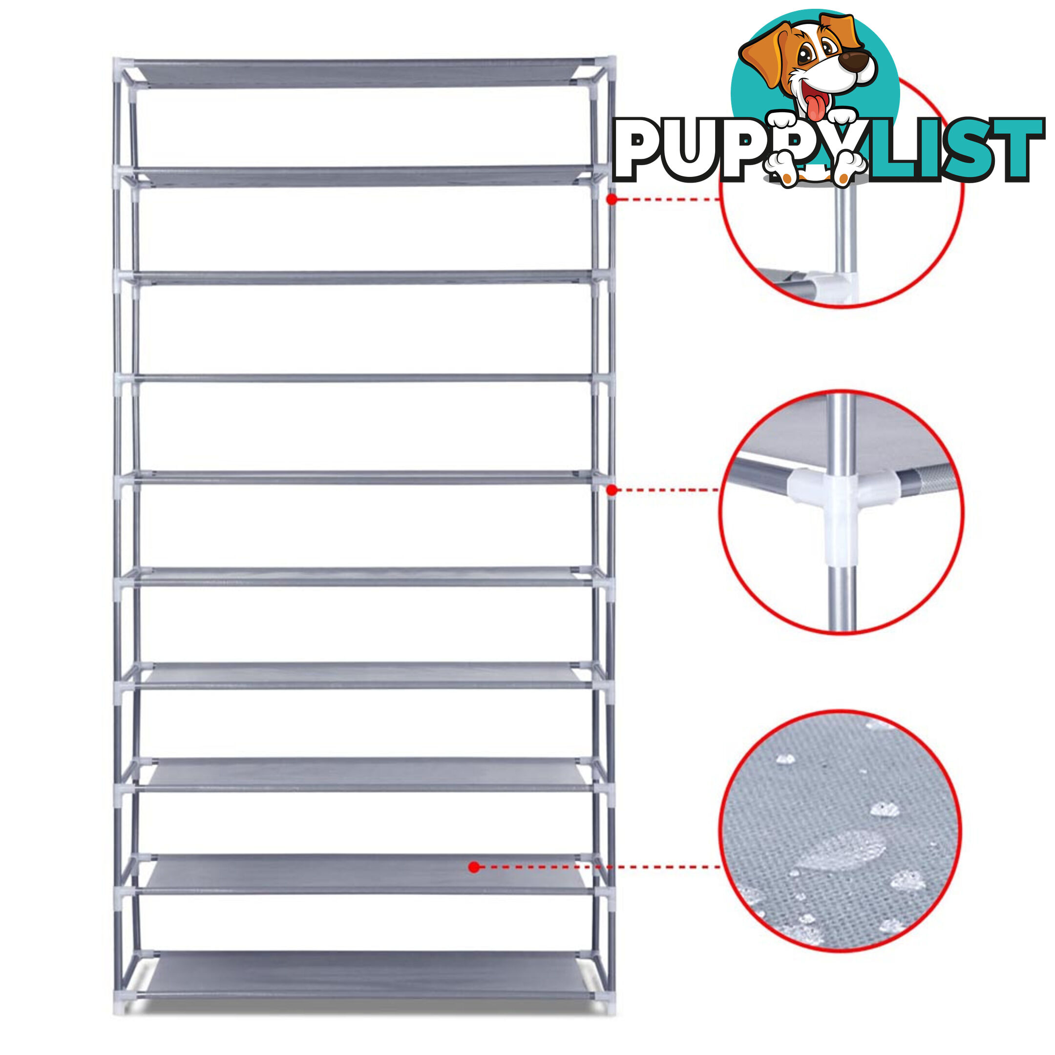 10 Tiers Stackable Shoe Storage Rack  159cm