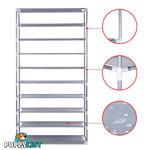 10 Tiers Stackable Shoe Storage Rack  159cm