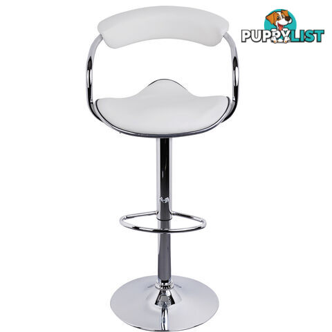 Set of 2 PU Leather Kitchen Bar Stool White