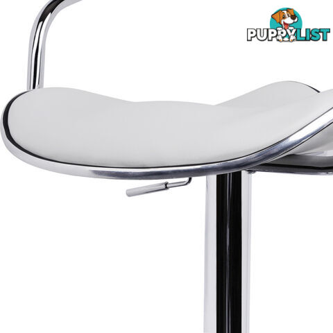 Set of 2 PU Leather Kitchen Bar Stool White