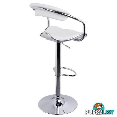 Set of 2 PU Leather Kitchen Bar Stool White