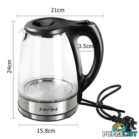 Glass Kettle with Blue LED Light - 1.7L