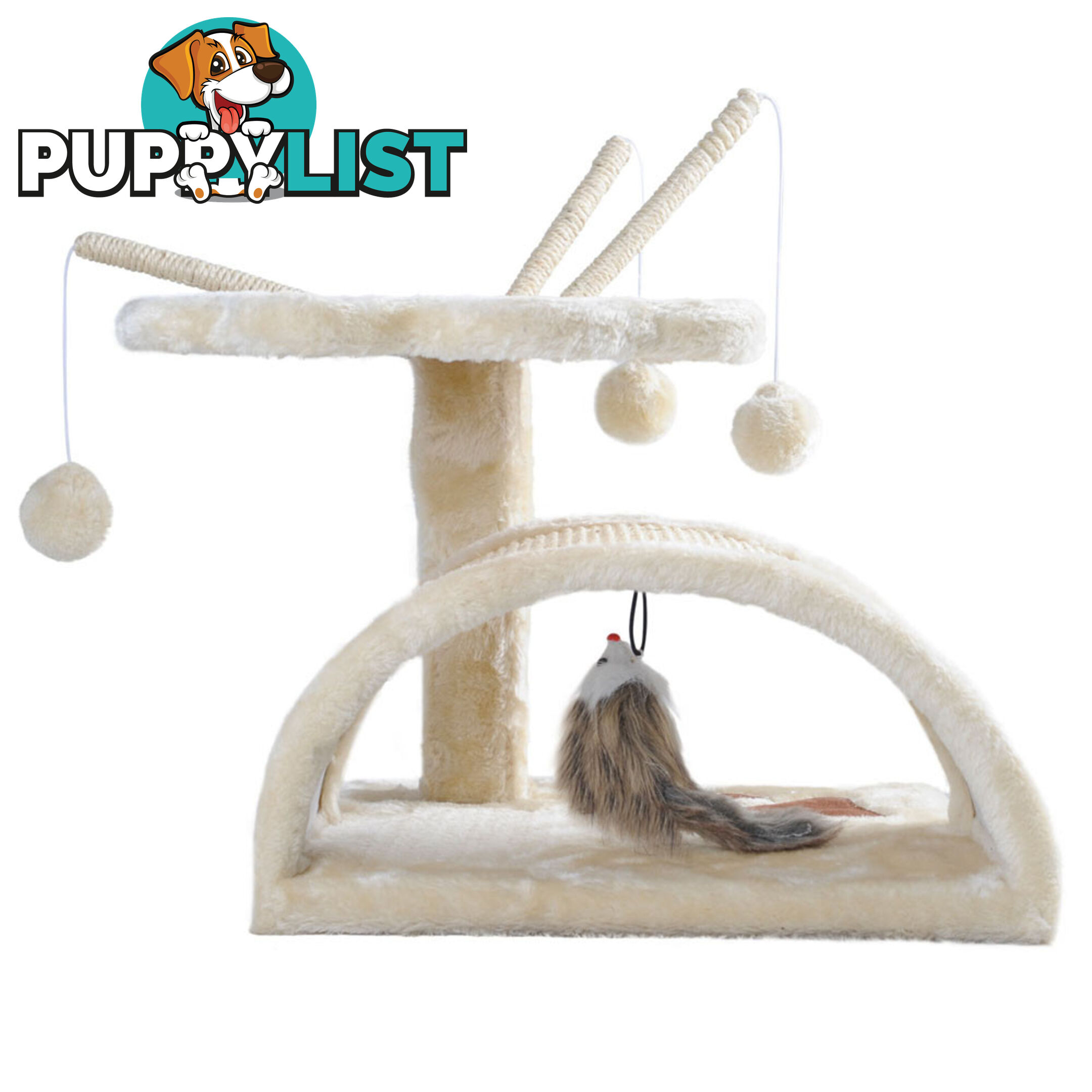 Cat Scratching Poles Post Furniture Tree House Beige