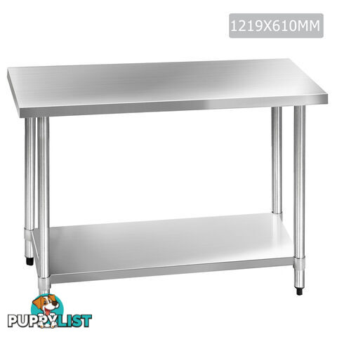 304 Stainless Steel Kitchen Work Bench Table 1219mm