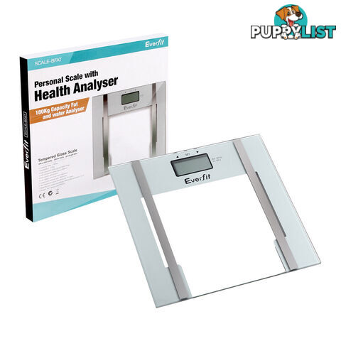 Electronic Digital Body Fat & Hydration Bathroom Glass Scale White