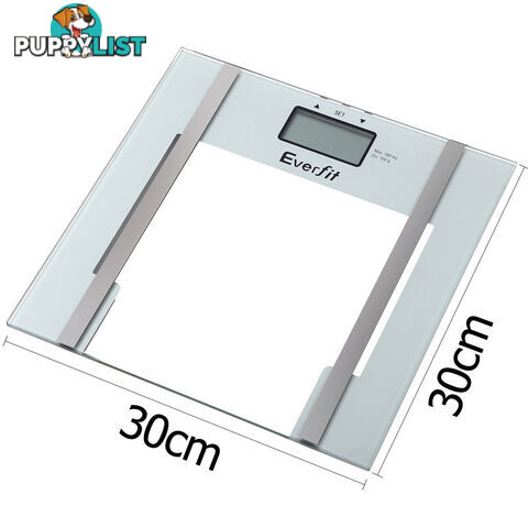 Electronic Digital Body Fat & Hydration Bathroom Glass Scale White