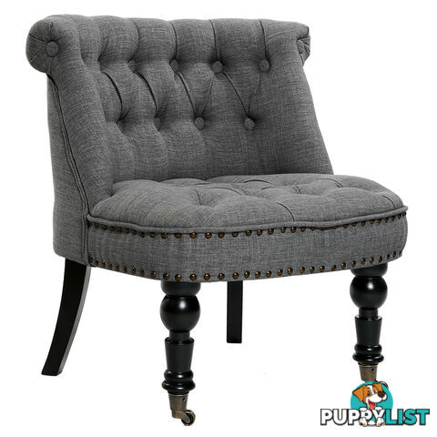 Lorraine Chair French Provincial Linen Fabric Sofa Misty Grey