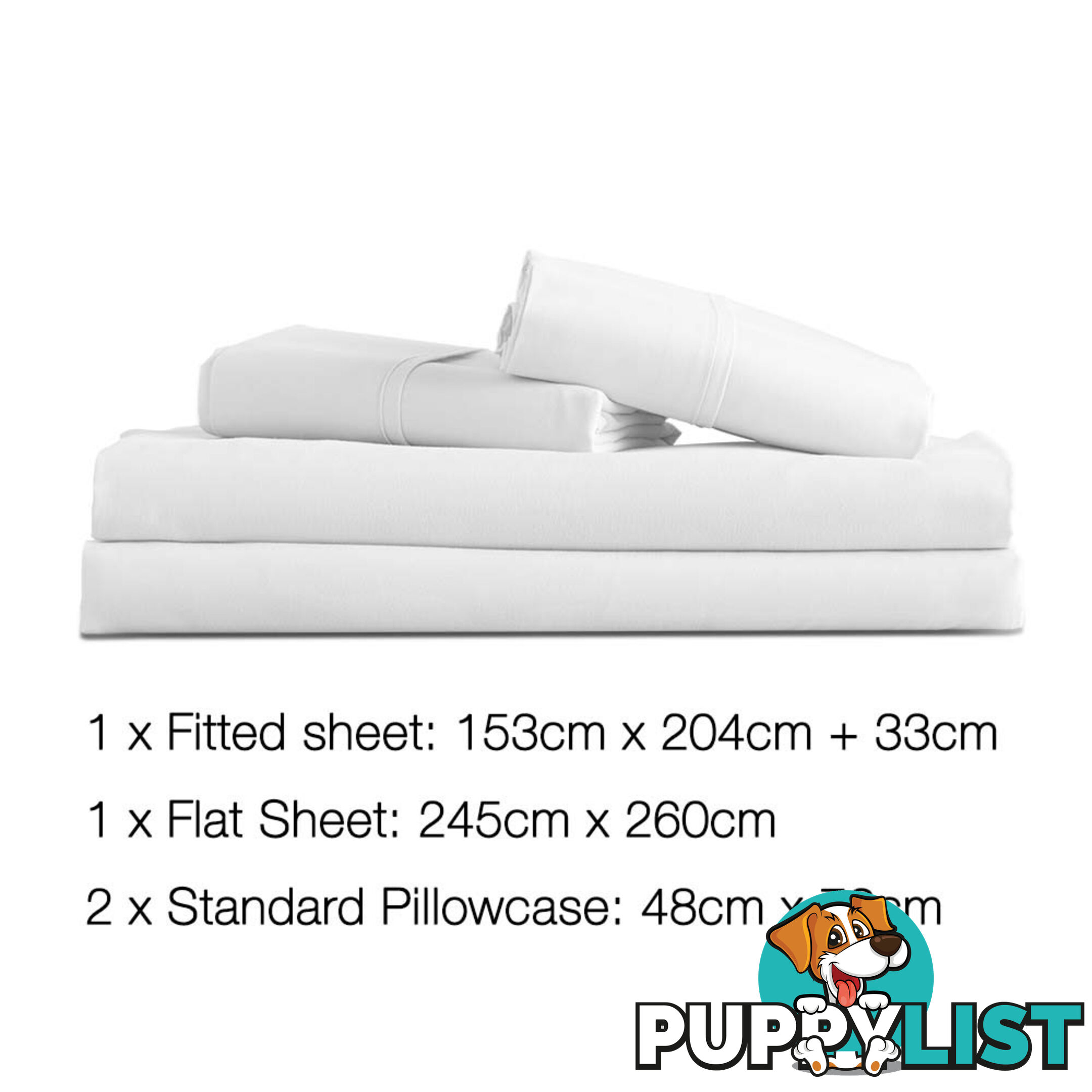 4 Piece Microfibre Sheet Set Queen  White