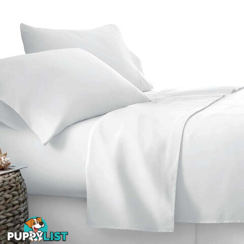 4 Piece Microfibre Sheet Set Queen  White