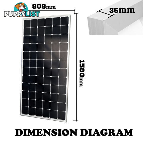 250W 12V Solar Panel kit Generator Power Mono Caravan Camping Battery Charging