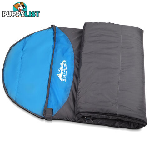 Single Camping Envelope Sleeping Bag Grey Black