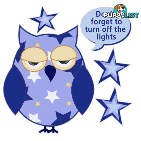 Owls Light Switch Stickers - Totally Movable and Reusable