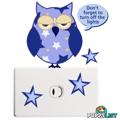 Owls Light Switch Stickers - Totally Movable and Reusable