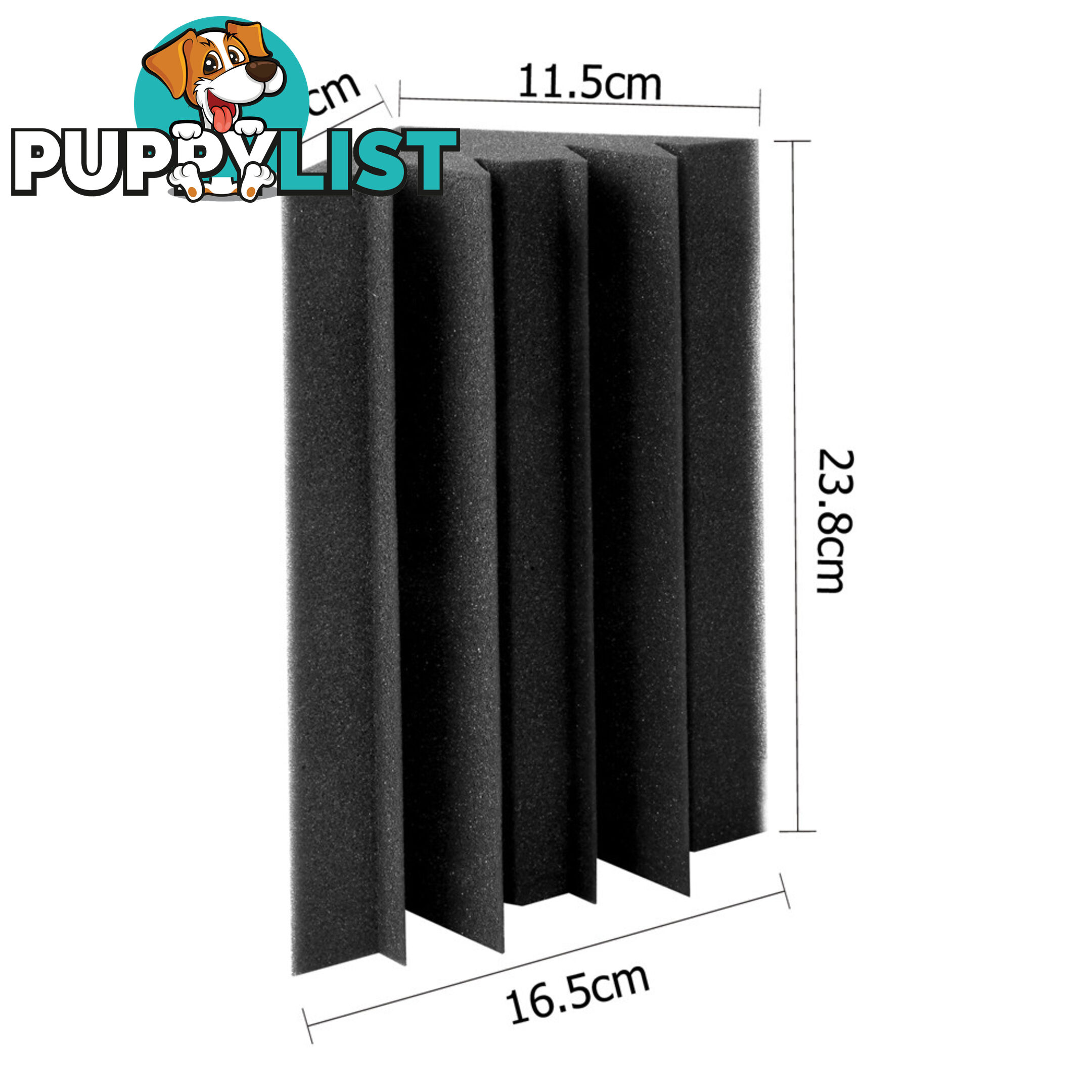 Set of 20 Studio Wedge Acoustic Foam Black 30 x 30cm