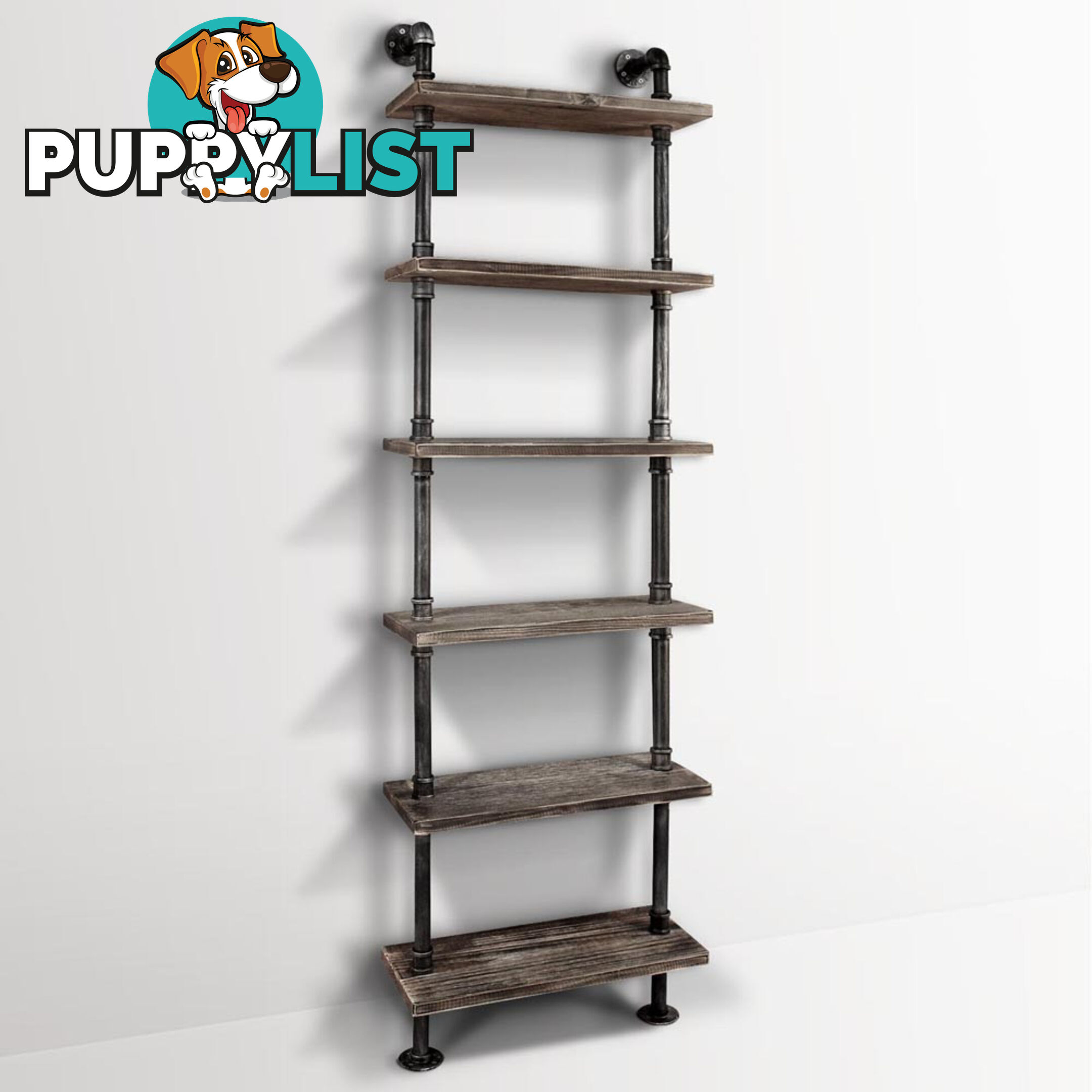 DIY Industrial 6 Level Pipe Shelf