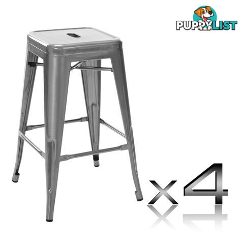 Set of 4 Replica Tolix Kitchen Bar Stool 66cm White