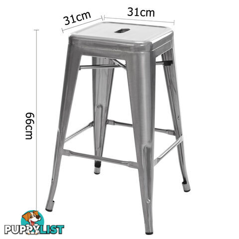 Set of 4 Replica Tolix Kitchen Bar Stool 66cm White