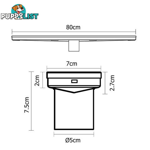 Tile Insert Stainless Steel Shower Grate Drain Floor Bathroom 900mm