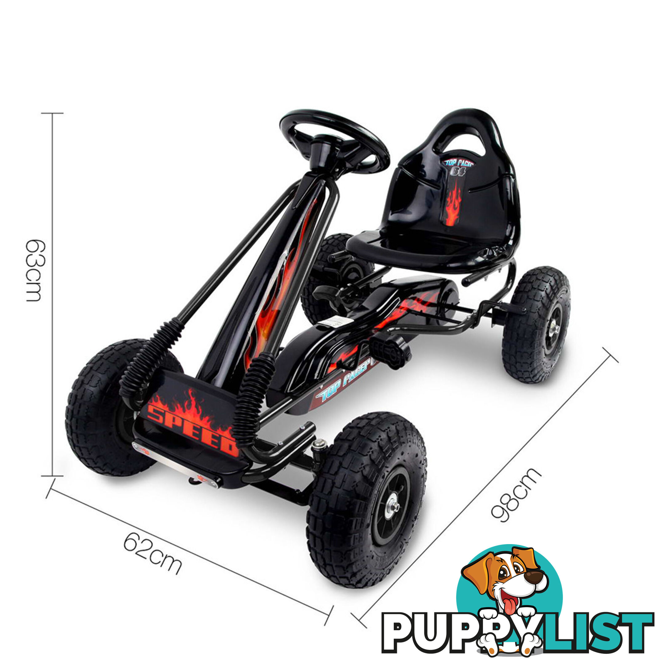 Kids Pedal Go Kart - Black