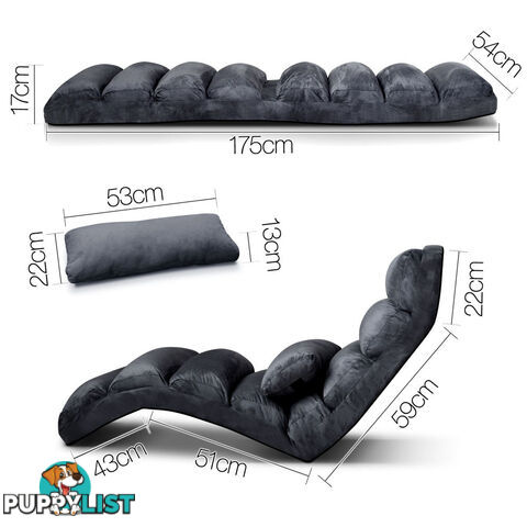 Lounge Sofa Chair - 75 Adjustable Angles  Charcoal