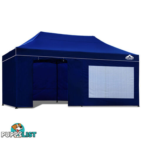 3x6 Pop Up Gazebo Hut with Sandbags Blue