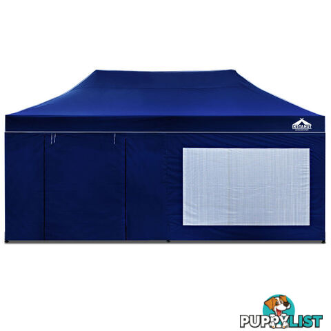 3x6 Pop Up Gazebo Hut with Sandbags Blue