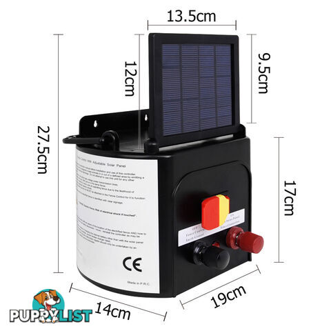 3km Solar Power Electric Fence Energiser Charger