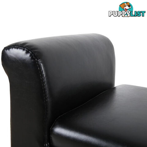 PU Leather Wooden Bar Stool Black