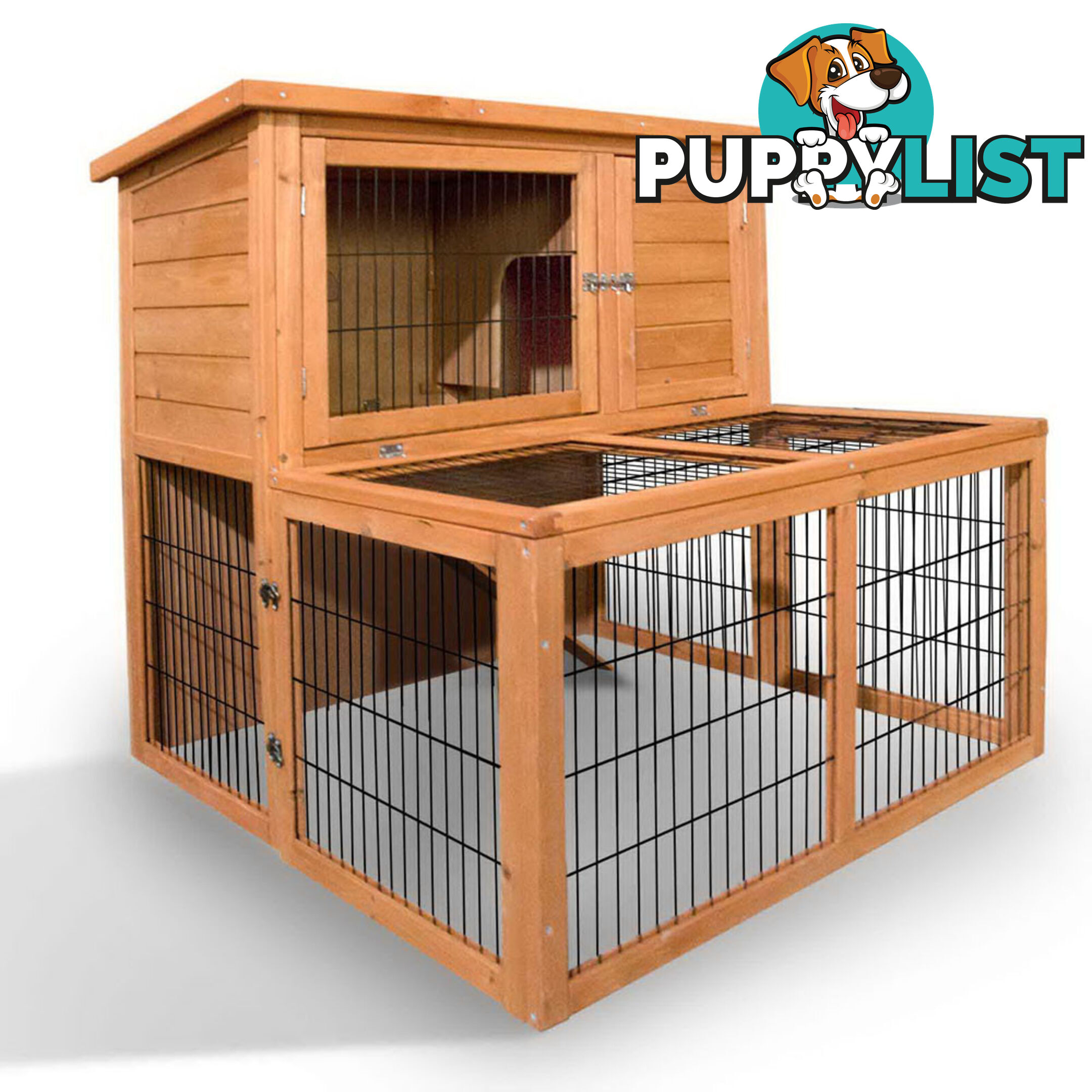 Deluxe Rabbit Cage Hutch w/ Under-Run