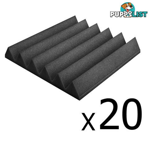 Set of 20 Studio Wedge Acoustic Foam Charcoal 30 x 30cm