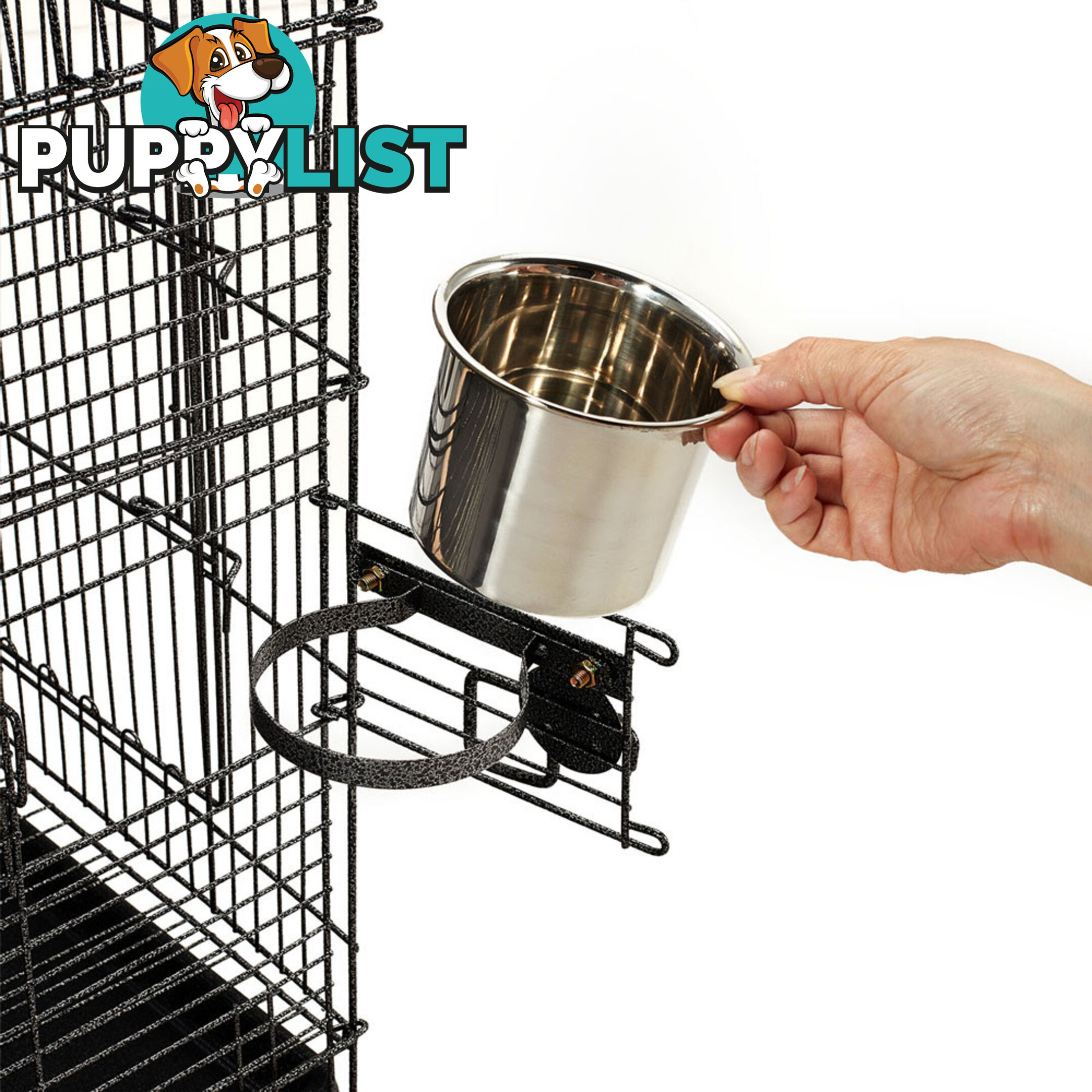 Parrot Pet Aviary Bird Cage w/ Open Roof 150cm Black